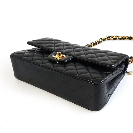 【95新】CHANEL香奈儿CF系列A01112 Y01295 94305中号黑金羊皮CF链条包单肩斜挎包女士030426AK11 商品图7