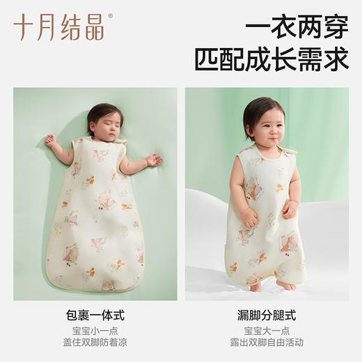 婴儿竹棉背心睡袋春夏季透气幼儿一体式宝宝分腿式防踢被 商品图3
