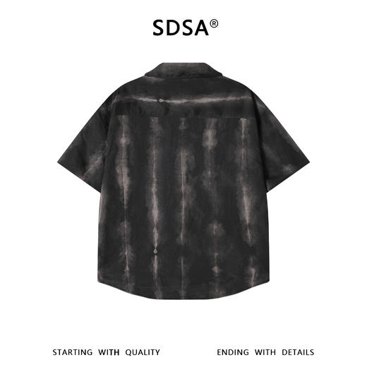 SDSA男装2026新款高贵轻奢美式复古扎染渐变印花短袖衬衫百搭时尚 商品图4