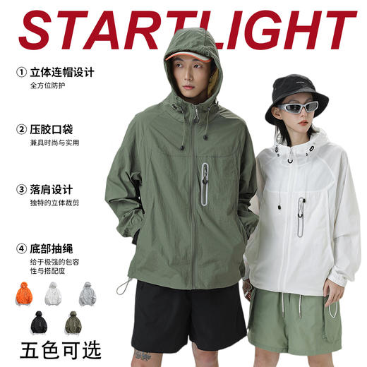 夏季山系户外运动UPF50+皮肤衣男女防紫外线外套透气凉感撞色防晒衣男 商品图0