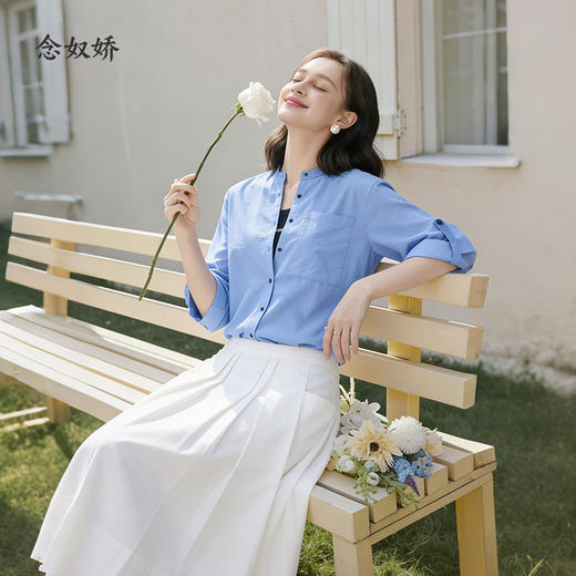 【商场同款】CNB6414 “ 蔚蓝衬衫 ”  空气皱衬衫料，轻薄有骨感 靓丽好看 商品图1