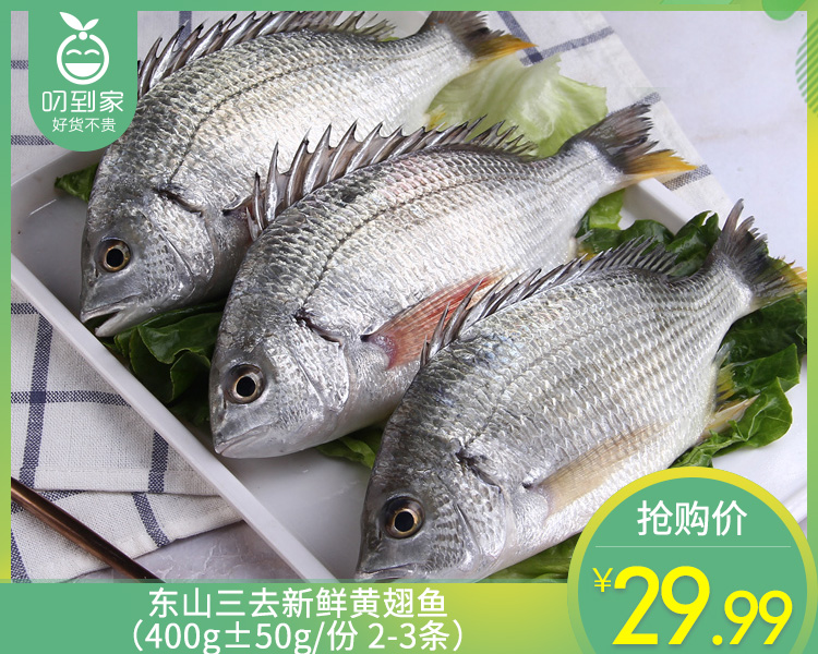 东山三去新鲜黄翅鱼（400g±50g/份 2-3条）