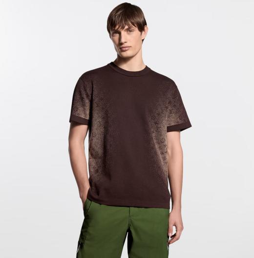 高级货，纯棉针织渐变提花圆领短袖T恤 商品图0