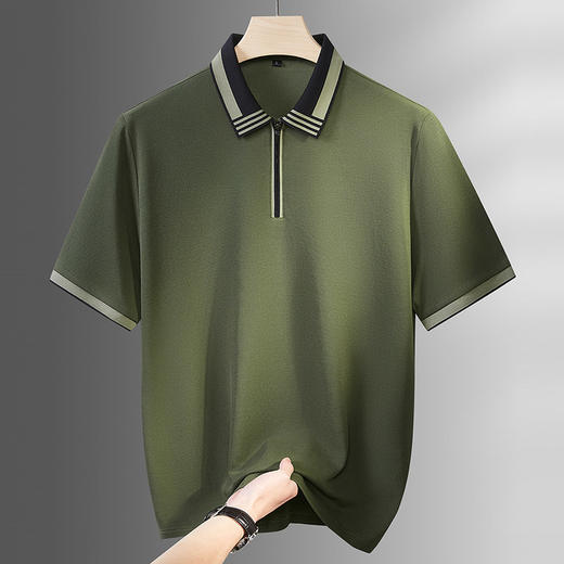 【DPF】大依优型大码男装夏季翻领半拉链polo衫短袖商务休闲透气短袖上衣 商品图1