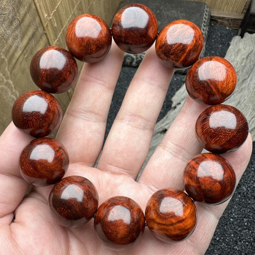 【青山 特价】2.0*12颗-5星带瘤疤，小特紫檀手串 商品图5