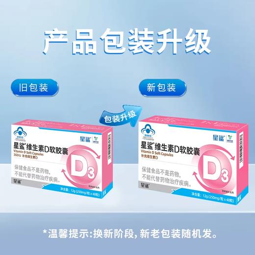【5盒装 -下单1:1赠维D 10粒装】星鲨维生素d3滴剂胶囊型婴幼儿孕妇乳母补充维生素D软胶囊360IU*48粒/盒（1-4岁宝宝适用） 商品图1