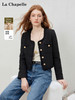 天猫同步【羊毛混纺】拉夏贝尔/La Chapelle法式U领排扣圆领小香风短外套春秋新款小个子气质短上衣 商品缩略图0