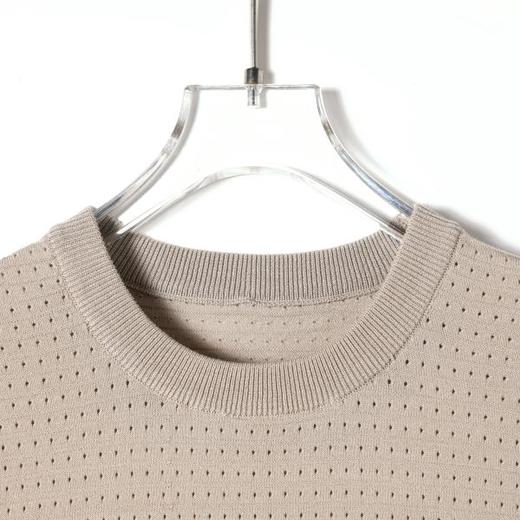 SDSA男装2026新款高贵轻奢简约透气横纹针织圆领毛衣百搭时尚上衣 商品图1