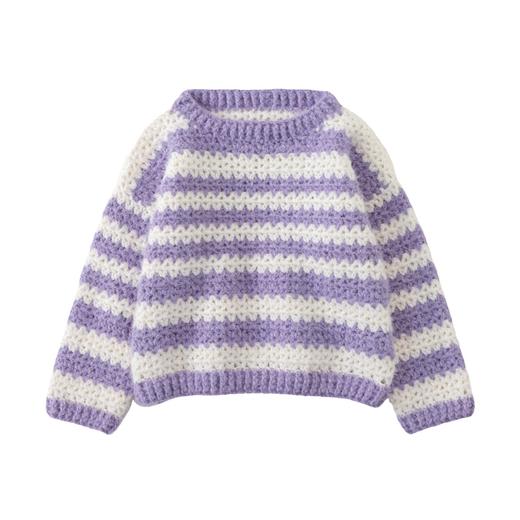 苏苏姐家简约亲子条纹毛衣梦羽版纯色手工diy编织钩针材料包 商品图3