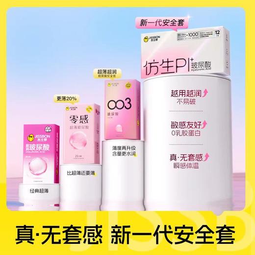 【限时加赠耐美尔】杰士邦仿生皮避孕套PI玻尿酸超薄非乳胶安全套 商品图3