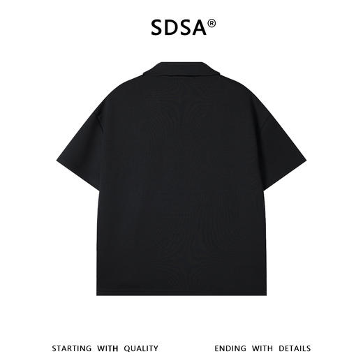 SDSA男装2026新款高贵轻奢纯色翻领短袖T恤百搭商务宽松潮流上衣 商品图1