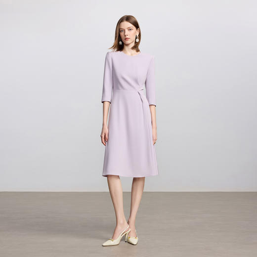 IWY/浪漫紫色连衣裙春季新款收腰显瘦a字裙高端医美工作服Q1432 商品图2
