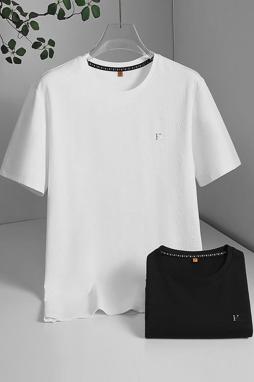 【DWP】大依优型大码男装夏季圆领短袖T恤棉质透气上衣商务休闲百搭男士 商品图5