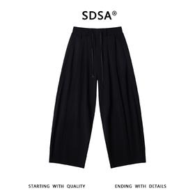 SDSA男装2026新款高贵轻奢简约纯色褶皱抽绳松紧休闲裤百搭简约