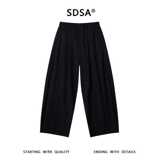 SDSA男装2026新款高贵轻奢简约纯色褶皱抽绳松紧休闲裤百搭简约 商品图0