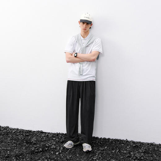 714street柔软舒适抗皱弹力双褶西裤2026夏季宽松显瘦男士休闲裤 商品图2