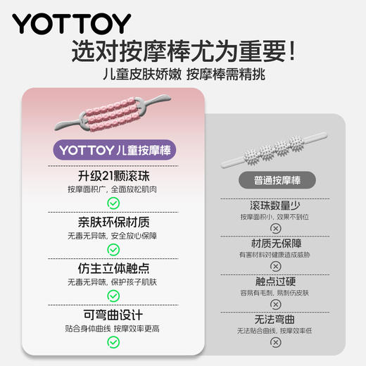 儿童可弯曲按摩棒肌肉放松滚轮棒长高筋膜棒狼牙棒按摩滚轴按摩器 商品图1