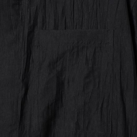 SDSA男装2026新款高贵轻奢日系纯色双口袋褶皱短袖衬衫百搭时尚 商品图1