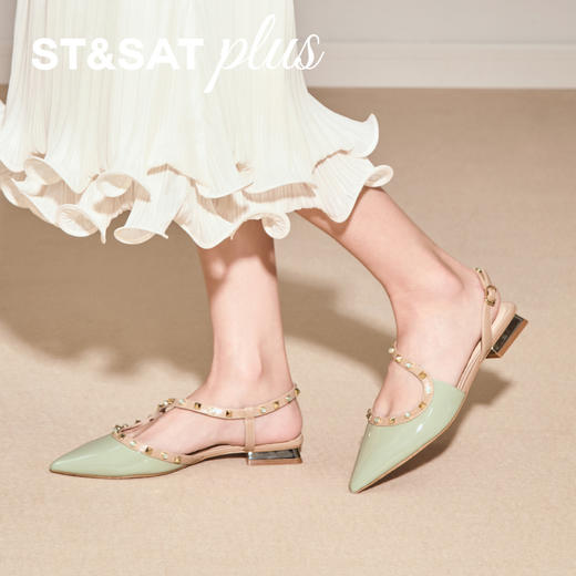 【铆钉系列】星期六26春新款优雅裸色尖头中后空SSE1114204 商品图6