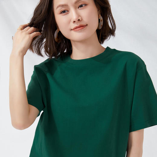 热卖！遮肉显瘦、干净利落！【单拍不发货 加购3件到手59元】明肖 200g马卡龙糖果多色休闲纯棉T恤 NCTX808 商品图6