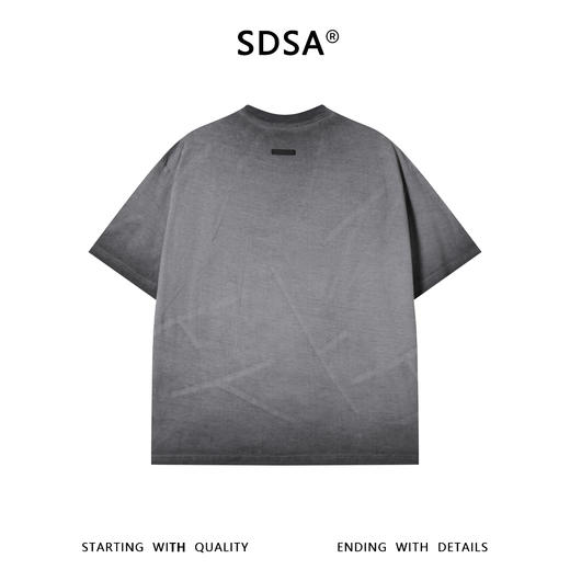 SDSA男装2026新款高贵轻奢港风复古渐变肌理感圆领短袖T恤百搭 商品图4