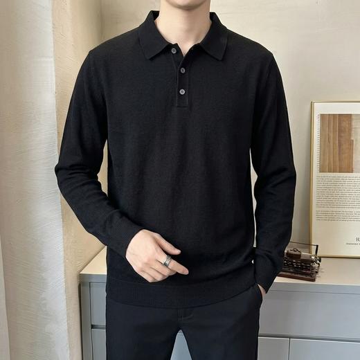 通勤好搭子~6A级白厂丝羊毛POLO翻领羊毛衫男套头上衣SYM260585 商品图0