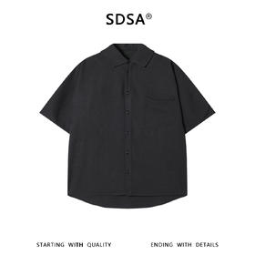 SDSA男装2026新款高贵轻奢极简风口袋拼接短袖衬衫纯色百搭上衣