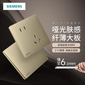 西门子灵煜香槟金色开关插座面板超薄哑光面全屋家用一站购齐