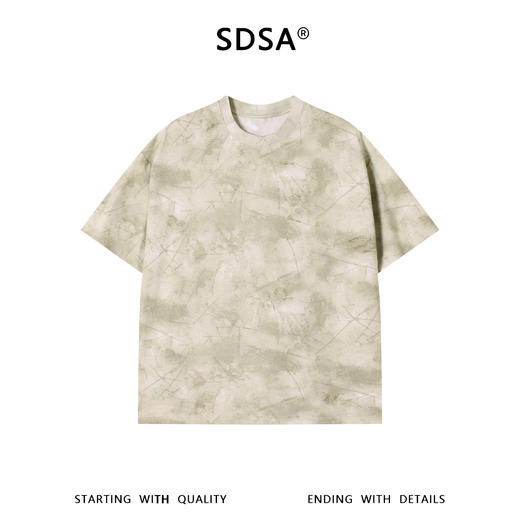 SDSA男装2026新款高贵轻奢美式复古扎染字母圆领短袖T恤百搭户外 商品图0