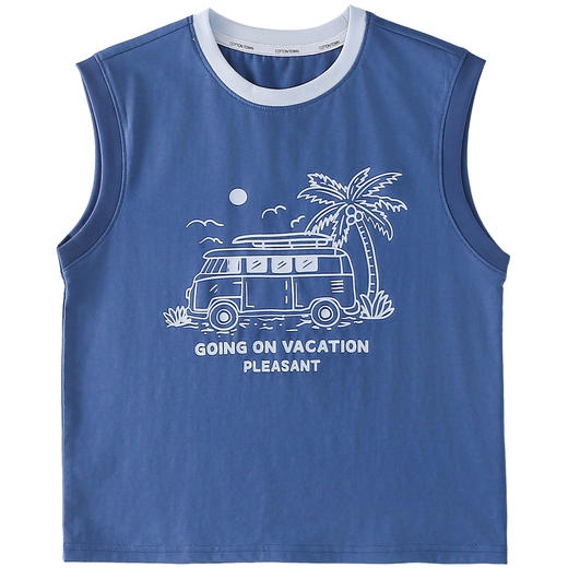 【10A抗菌】棉花堂夏款印花趣点儿童无袖T恤-- FD61140 商品图12