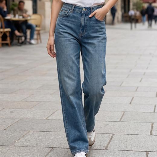 林小眠宽松直筒牛仔裤，宽松舒适，柔软有弹力，休闲通勤百搭 商品图10