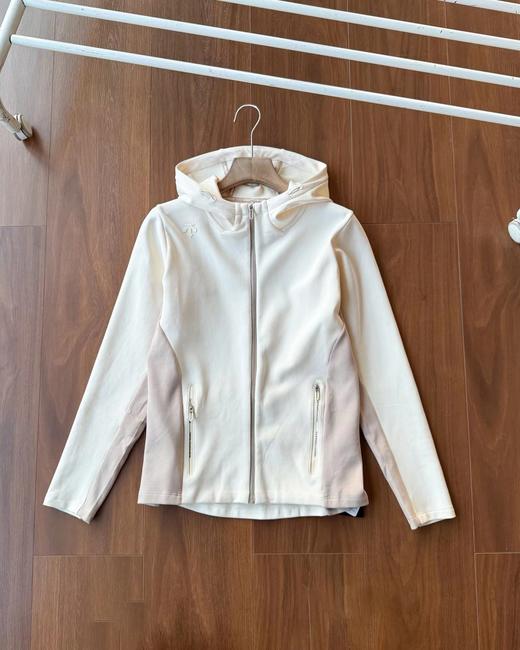 F040721春秋季女款拼接连帽开衫空气层面料轻盈柔软舒适女士针织运动外套 商品图0