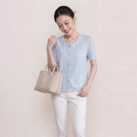 奢姿大码女装2026夏季减龄花边蕾丝圆领小衫胖妹妹时尚名媛风上衣9962294628 商品图4