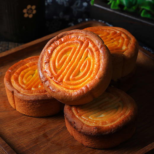 【皮软嫩口！健康低糖】木糖醇蛋月烧月饼蛋糕皮五仁蛋黄黑芝麻多口味传统糕点。xb 商品图2