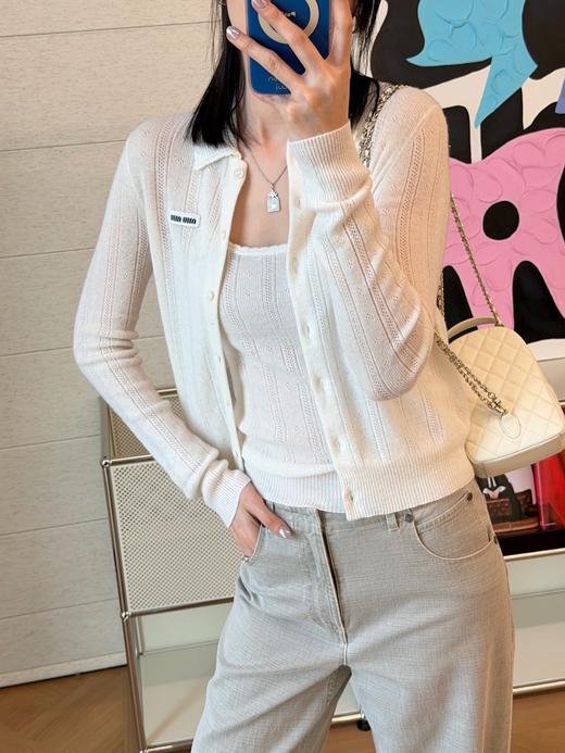 缪缪 最新款 米白色长袖针织开衫 商品图3