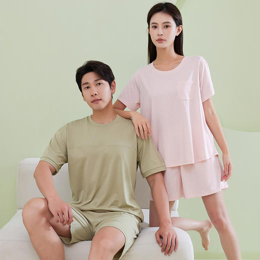 chunmolife 7A级抗菌冰感棉 可外穿休闲风家居套装 男女款 柔软透气 自带凉感 商品图1