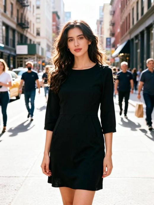 到手价159元 Buffalo新款女士圆领连衣裙 小黑裙 简约干净 美国代购，无中文标签，介意慎拍 商品图0