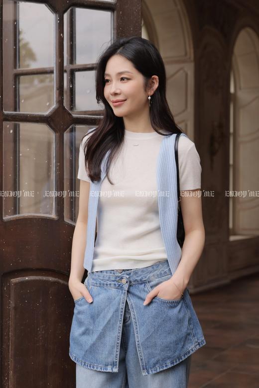 【门店同款】ENJOY夏季正肩短袖针织上衣 170747650 商品图0