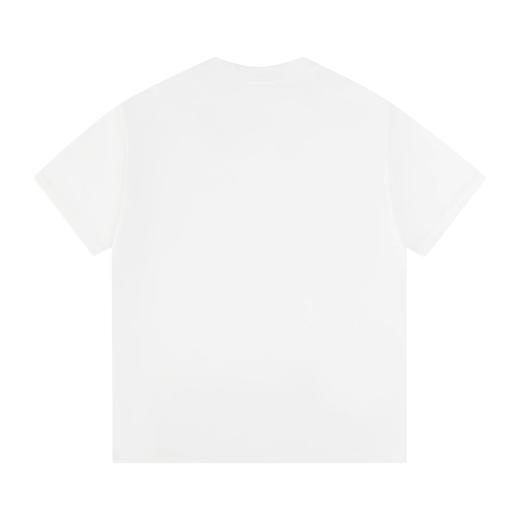 F040716夏季新款双纱面料纸飞机发泡字母印花情侣圆领短袖T恤 商品图2