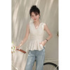 鹿向南「春野来信」杏色背心吊带女夏新款时尚设计感收腰无袖上衣 商品缩略图2