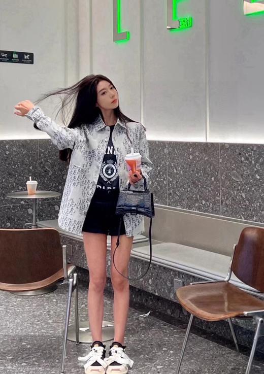 F040723春季新款满印涂鸦水洗牛仔衬衫男女同款休闲上衣外套 商品图6