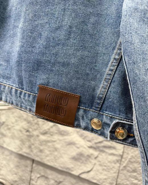 F040712春夏季新款复古水洗牛仔字母贴布绣拼色牛仔夹克长袖外套 商品图8