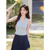 鹿向南「山野柔风」蓝色背心吊带女夏新款时尚百搭设计感无袖上衣 商品缩略图2