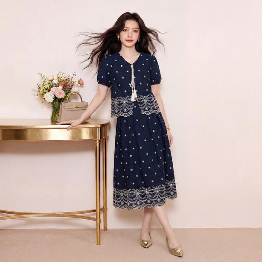 奢姿大码女装2026夏季系带流苏V领两件套胖妹妹花边时尚轻奢套装9962936009 商品图0