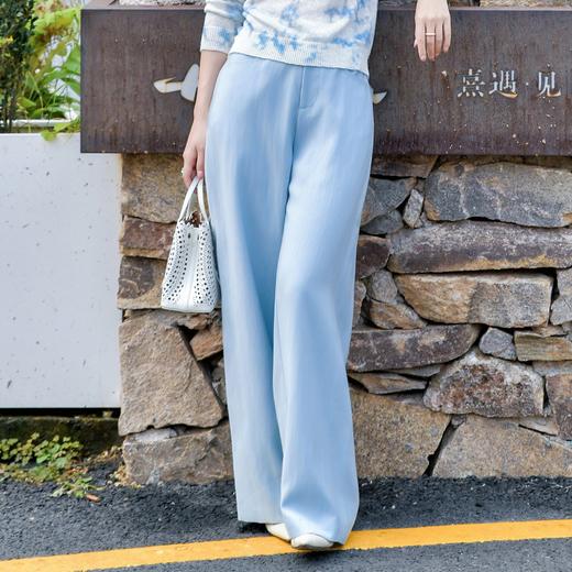西子/长风木源纤维凉感透气百搭休闲高腰阔腿裤长裤女/KZYH0109 商品图0