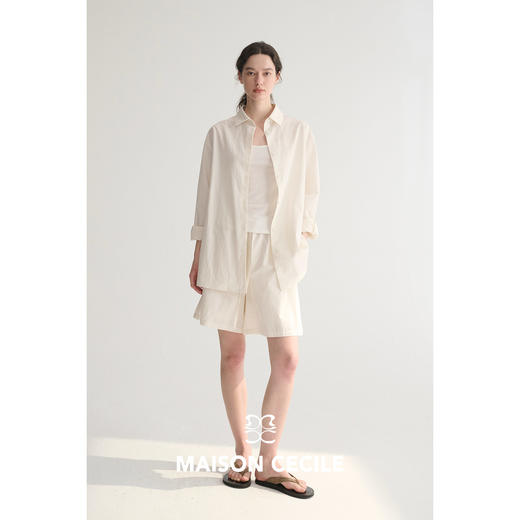 MC 两色亚麻棉松弛感慵懒通勤不费力廓形衬衫/短裤MAISON CECILE 商品图3