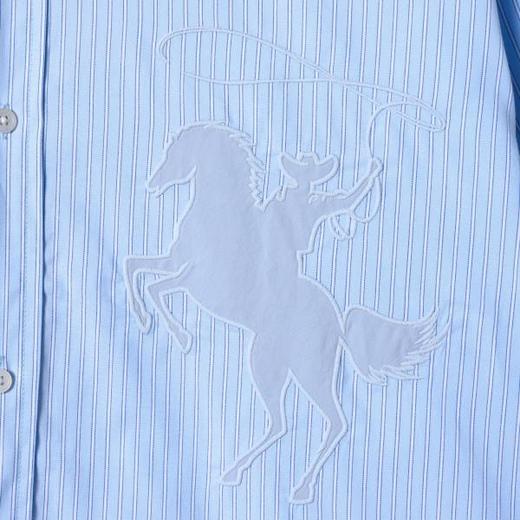 SDSA男装2026新款高贵轻奢简约撞色竖纹短袖衬衫小马刺绣百搭上衣 商品图4