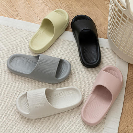 软弹有度~夏季家用静音防滑厚底缓震拖鞋男女拖鞋室内踩屎感凉拖软胶 商品图3