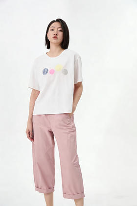 水淼2026夏新款纯棉贴补气球印花短袖2543