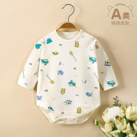 【49.9元任选2件】婴童新生儿纯棉衣服春夏款婴儿服装无骨包屁衣宝宝连体衣三角爬服聚 商品图4
